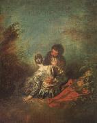 Jean-Antoine Watteau Le Faux Pas(The Mistaken Advance) (mk05) oil painting on canvas